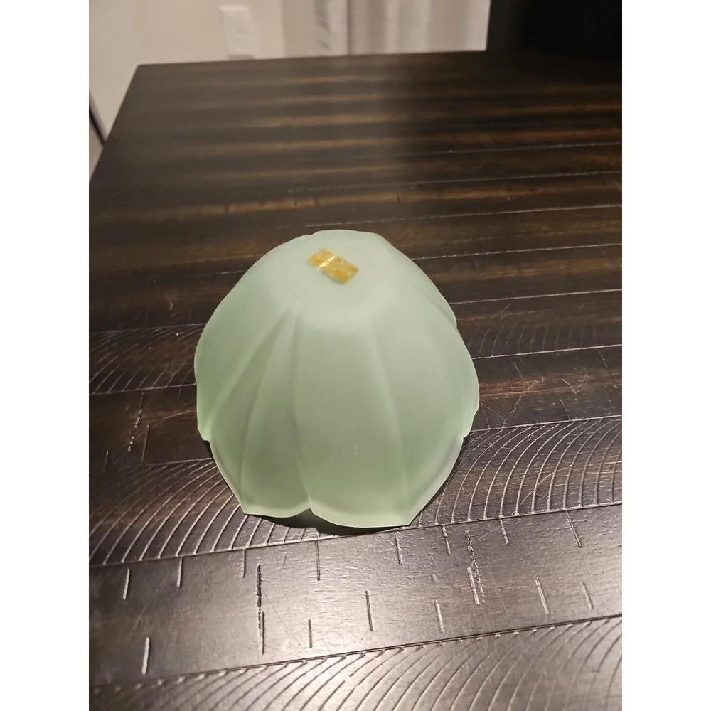 Lenox Mint green Tulip Lotus Frosted Glass Flower‎ Bowl/Dish 6
